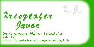 krisztofer javor business card